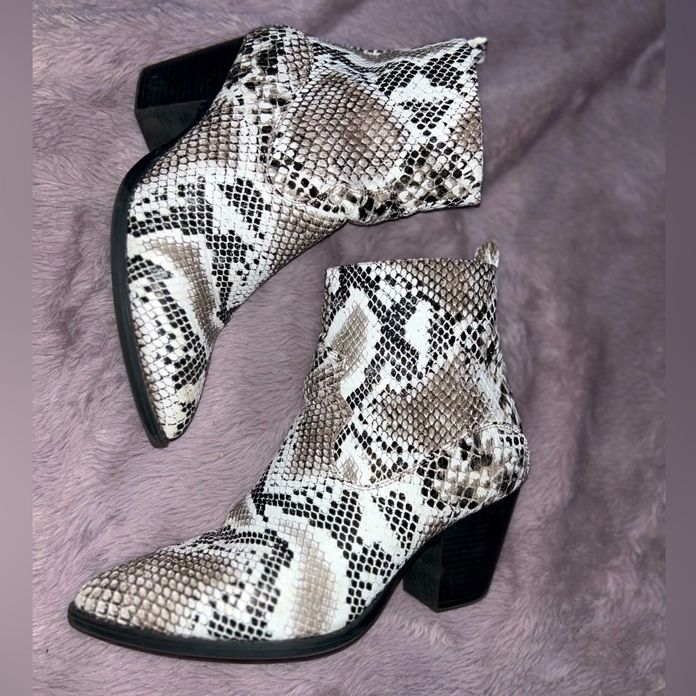 Snake skin style booties
